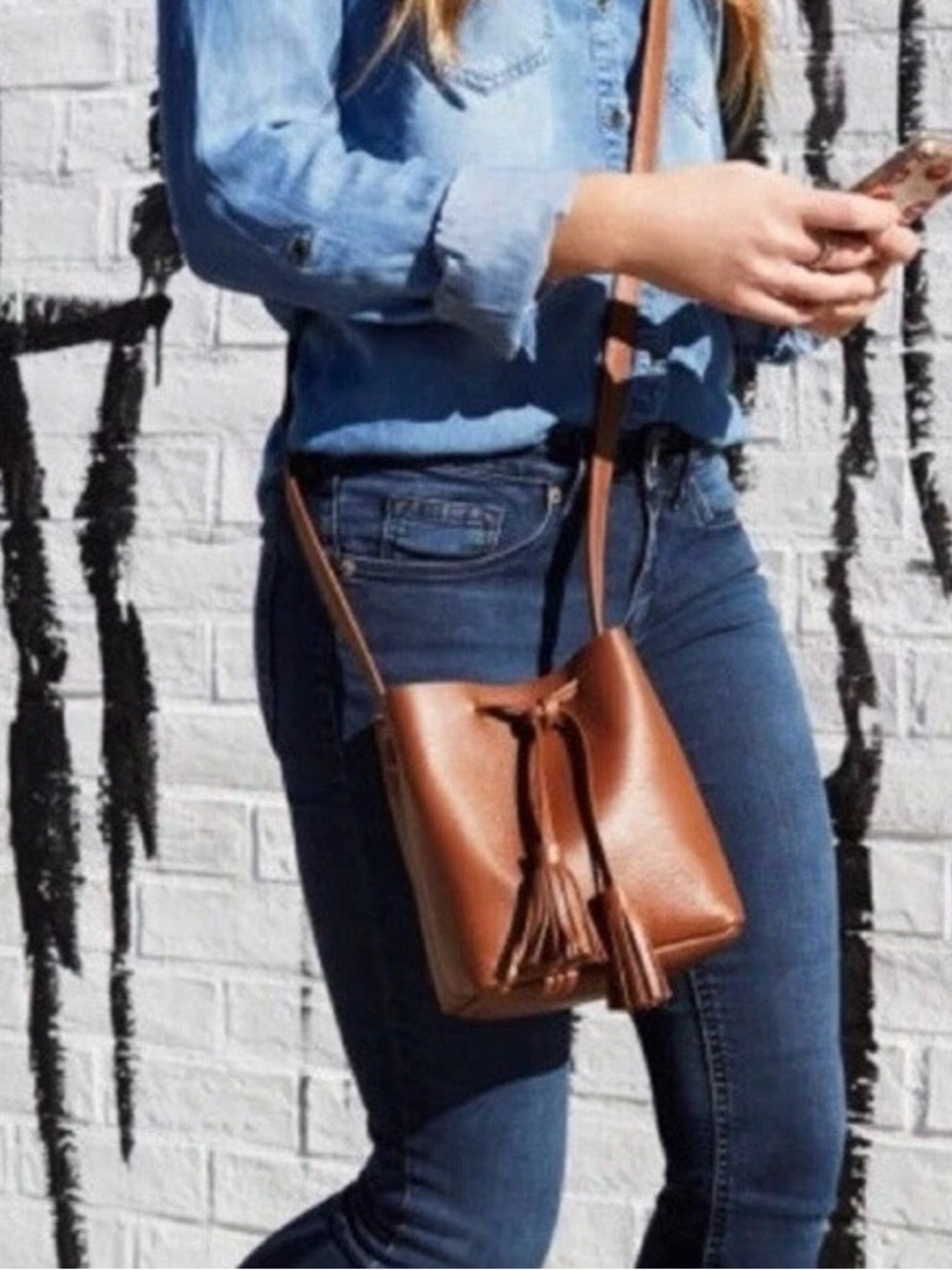 Lot Leather Women Bags Shaffer Los Angeles Greta Bucket Bag & LAURA U.S.A - Picture 11 of 11